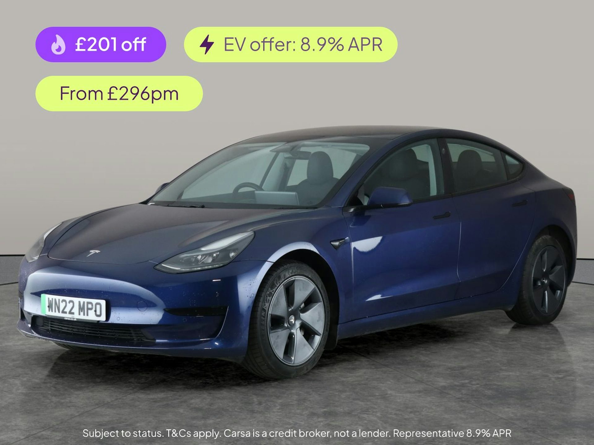 Image of a 2022 Tesla Model 3 Auto Standard Plus